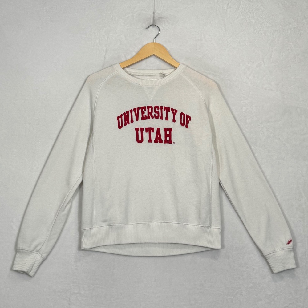 League Collegiate Outfitters White University of Utah Sweatshirt L